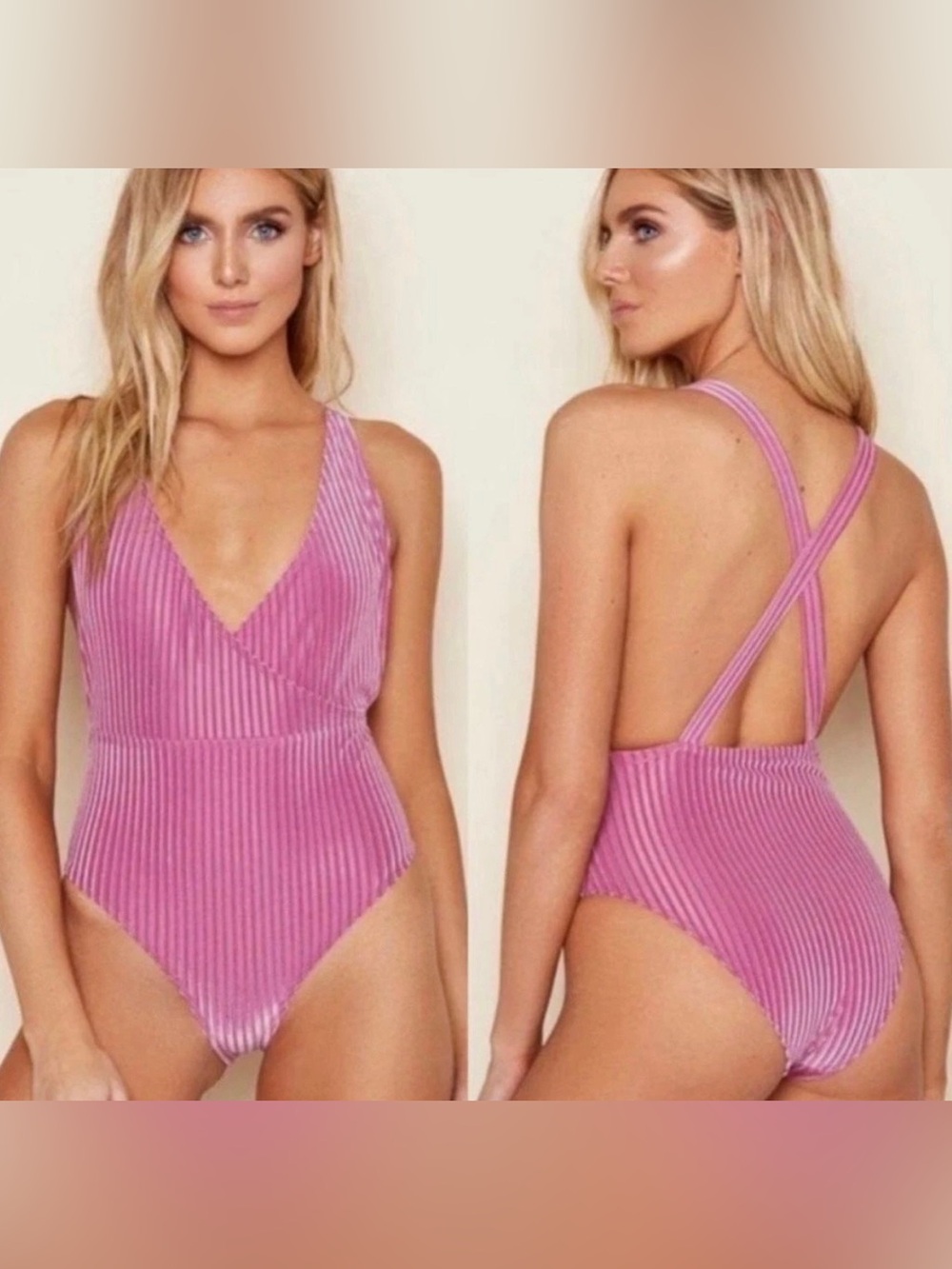 Revibe Dippin' Daisy's Purple Plush Velvet Small Arena One-Piece Swimsuit NWT